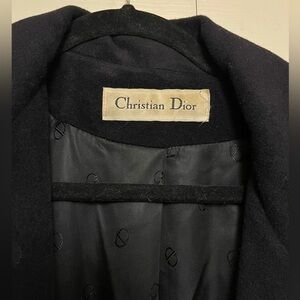 Christian Dior Black Coat Wool/Angora size 10
